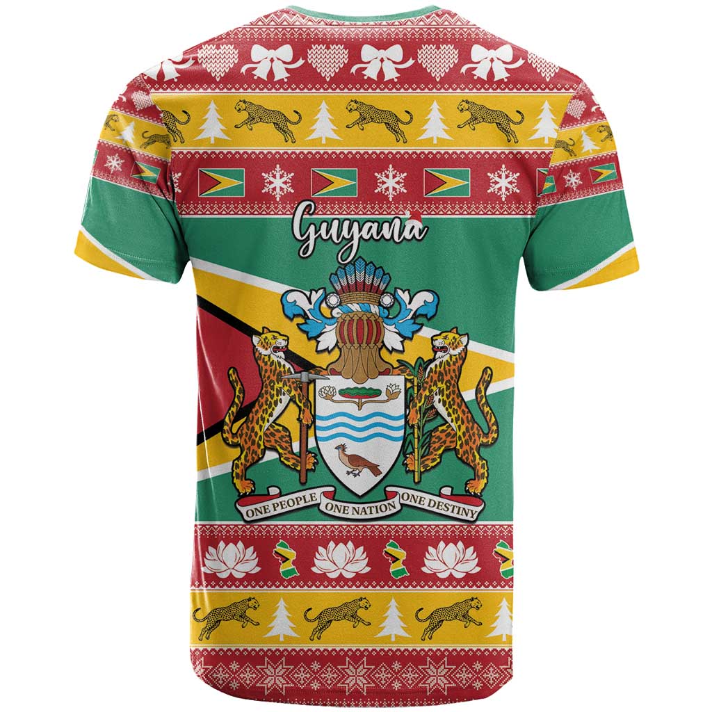 Afro Guyana Christmas T shirt Mix Coat Of Arms LT15