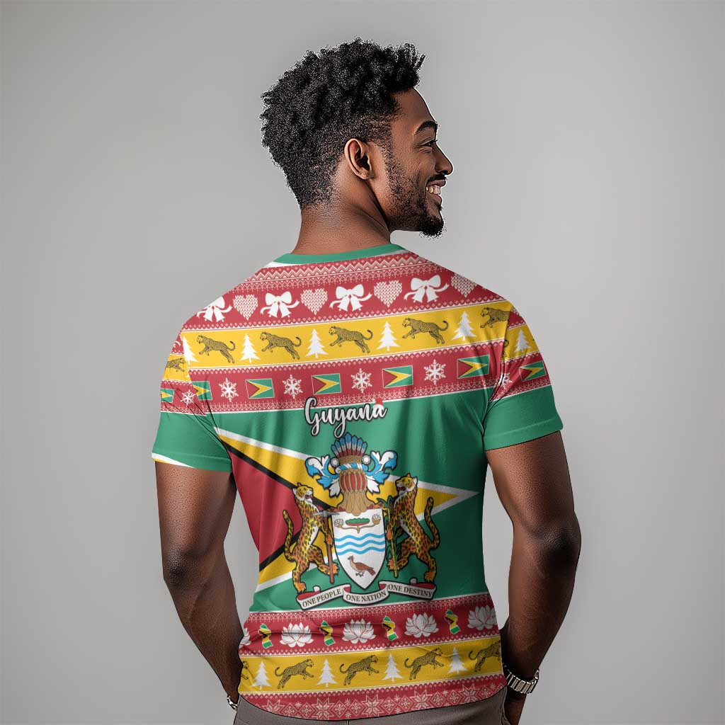 Afro Guyana Christmas T shirt Mix Coat Of Arms LT15