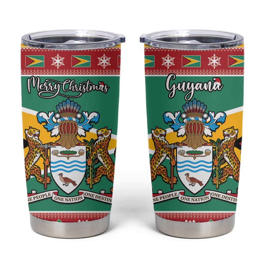 Afro Guyana Christmas Tumbler Cup Mix Coat Of Arms LT15