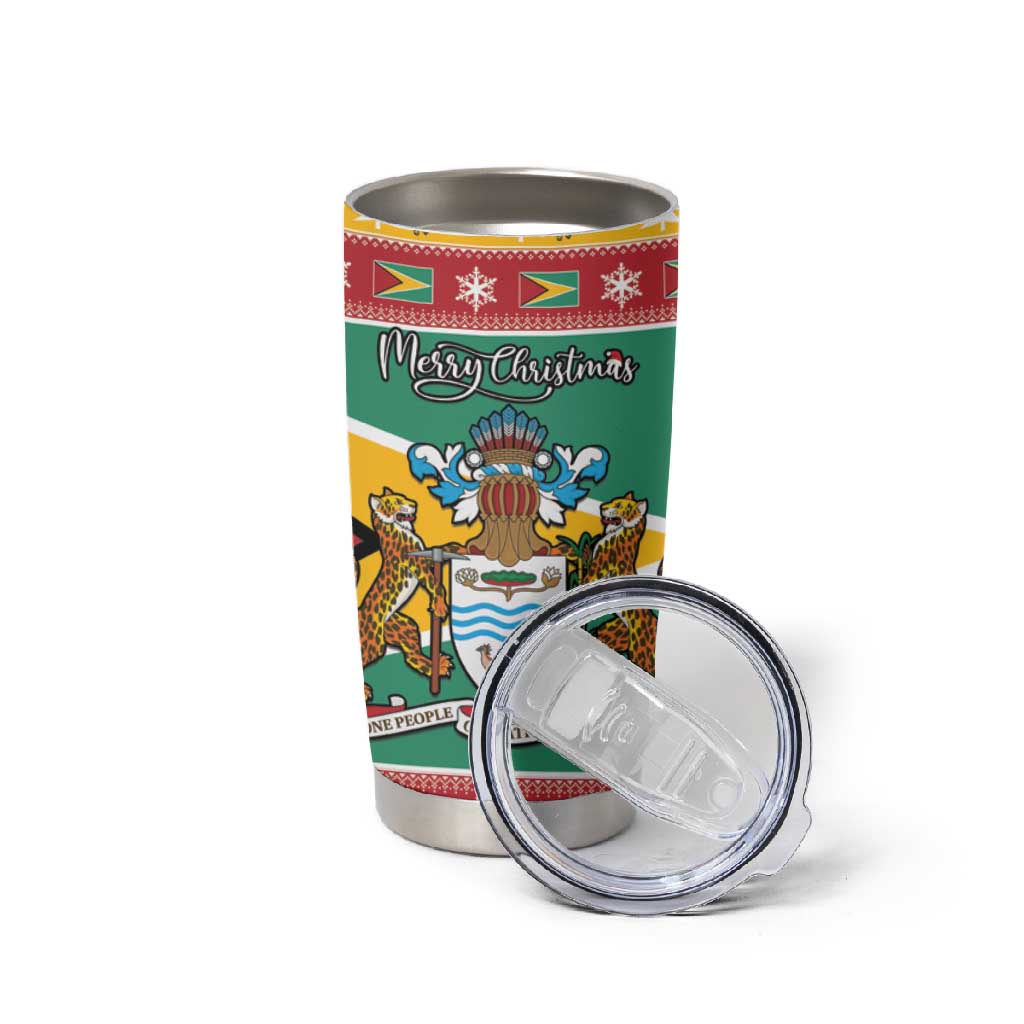 Afro Guyana Christmas Tumbler Cup Mix Coat Of Arms LT15