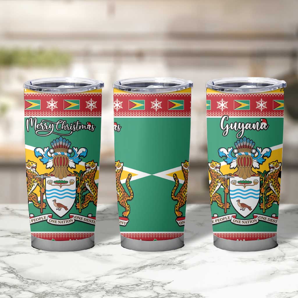 Afro Guyana Christmas Tumbler Cup Mix Coat Of Arms LT15