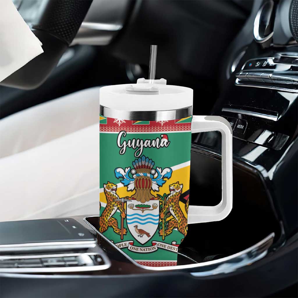 Afro Guyana Christmas Tumbler With Handle Mix Coat Of Arms LT15
