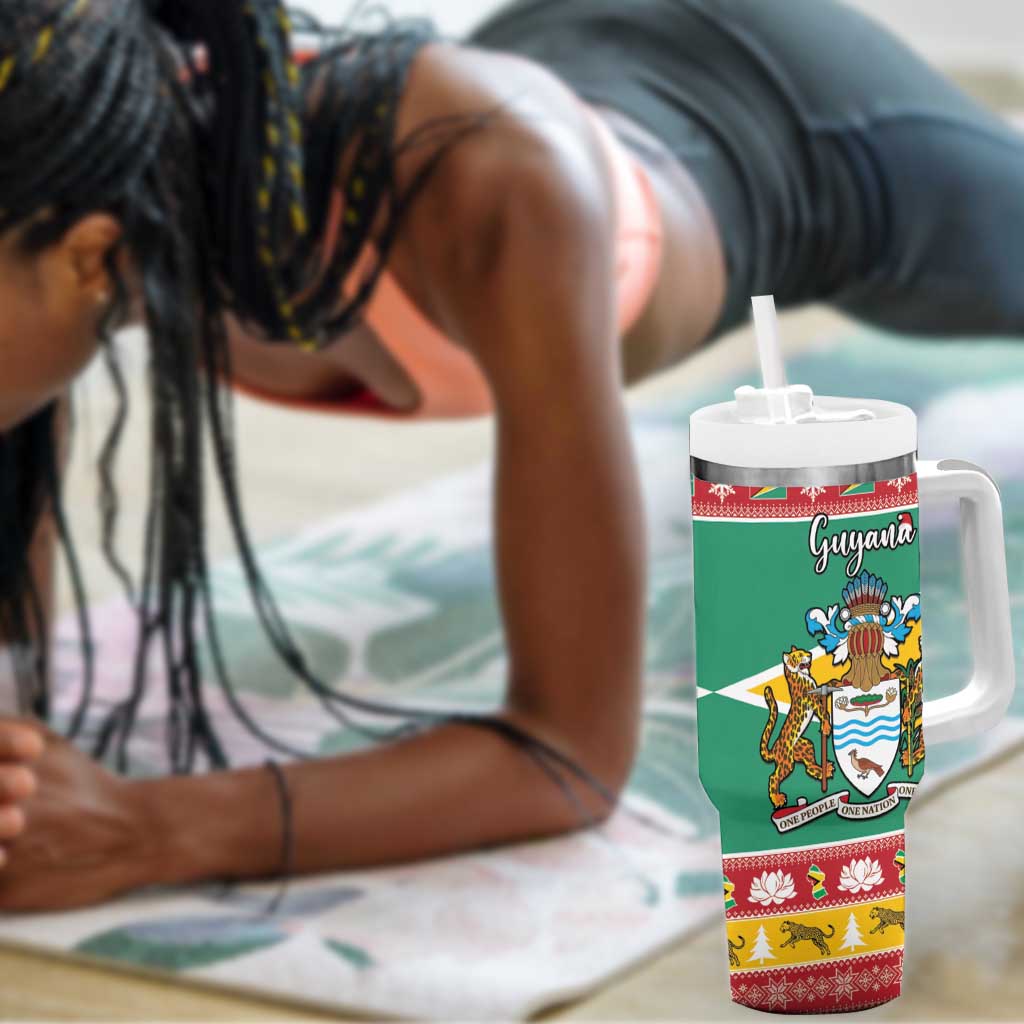 Afro Guyana Christmas Tumbler With Handle Mix Coat Of Arms LT15