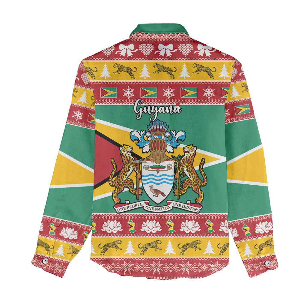 Afro Guyana Christmas Women Casual Shirt Mix Coat Of Arms LT15