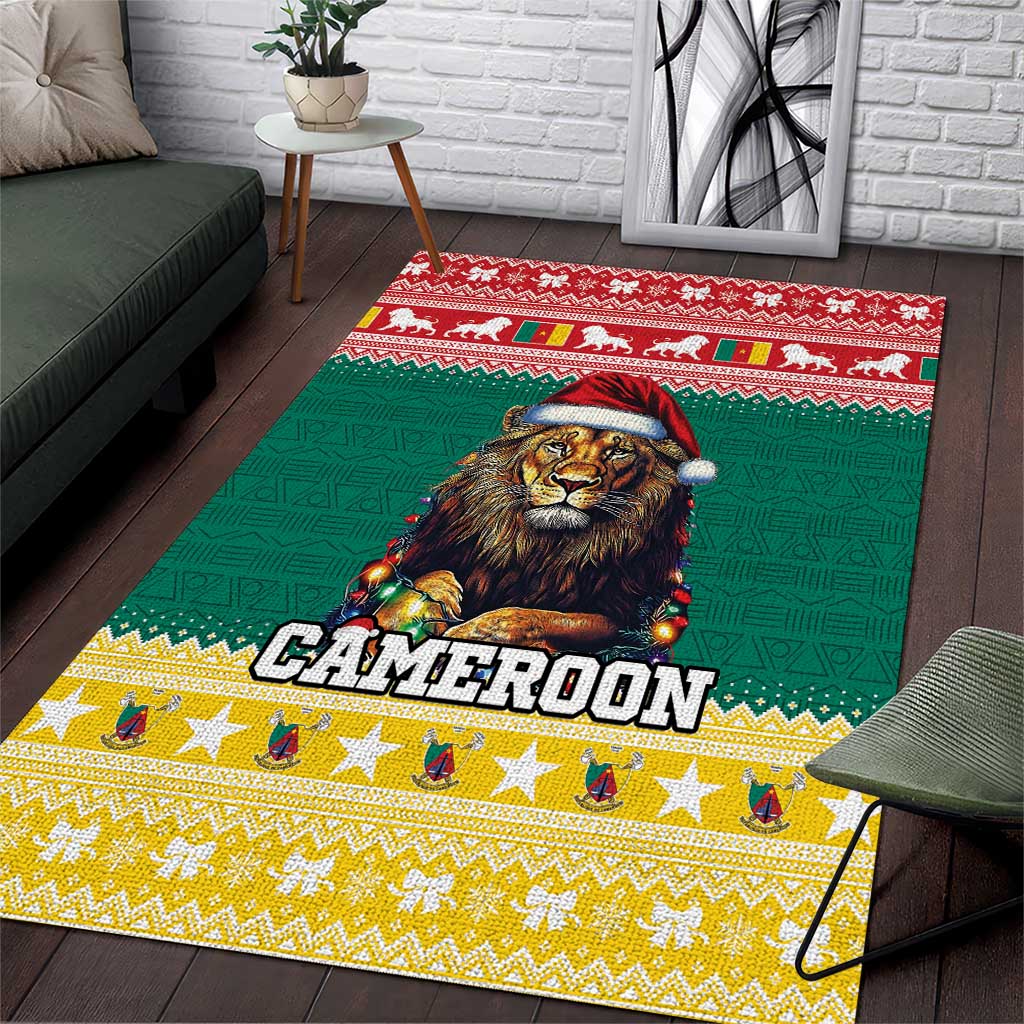 Cameroon Christmas Area Rug Lion African Santa LT15