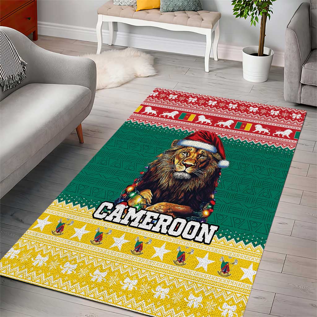 Cameroon Christmas Area Rug Lion African Santa LT15