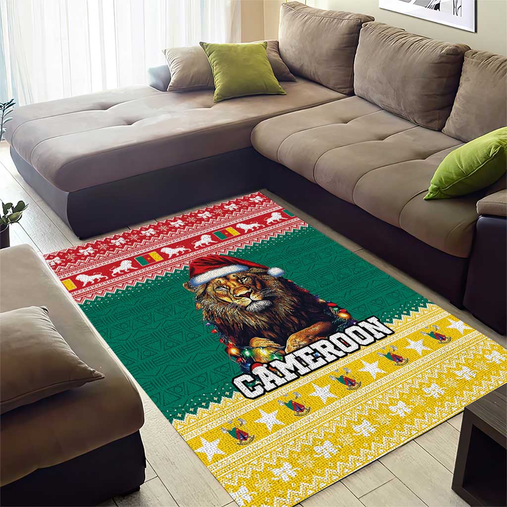 Cameroon Christmas Area Rug Lion African Santa LT15