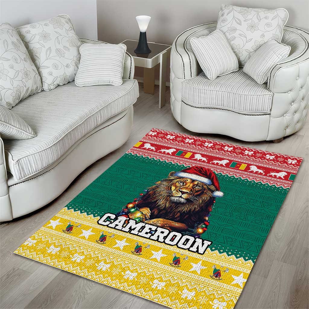 Cameroon Christmas Area Rug Lion African Santa LT15