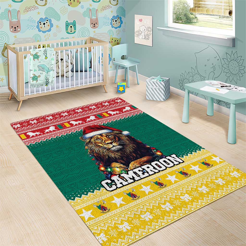 Cameroon Christmas Area Rug Lion African Santa LT15