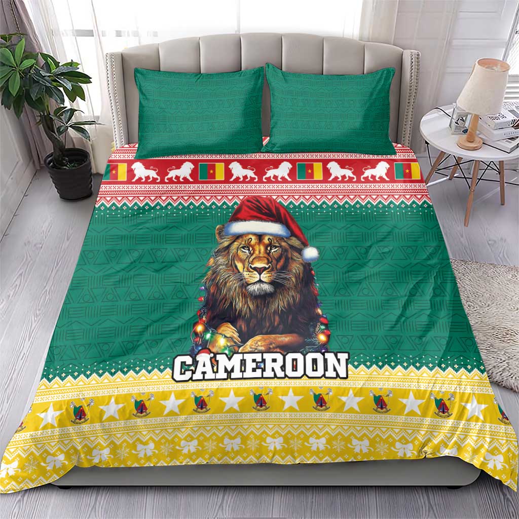 Cameroon Christmas Bedding Set Lion African Santa LT15