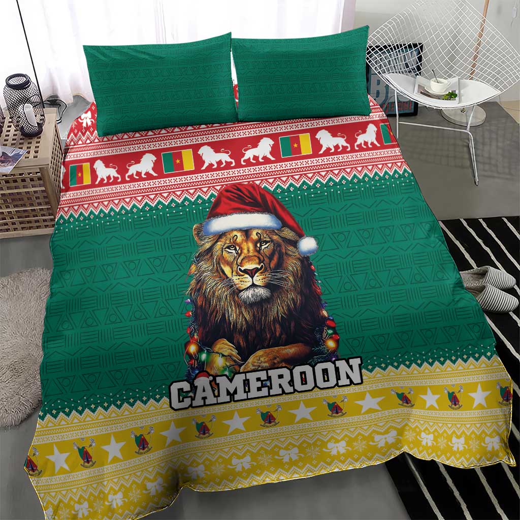 Cameroon Christmas Bedding Set Lion African Santa LT15