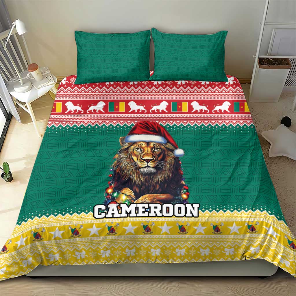 Cameroon Christmas Bedding Set Lion African Santa LT15