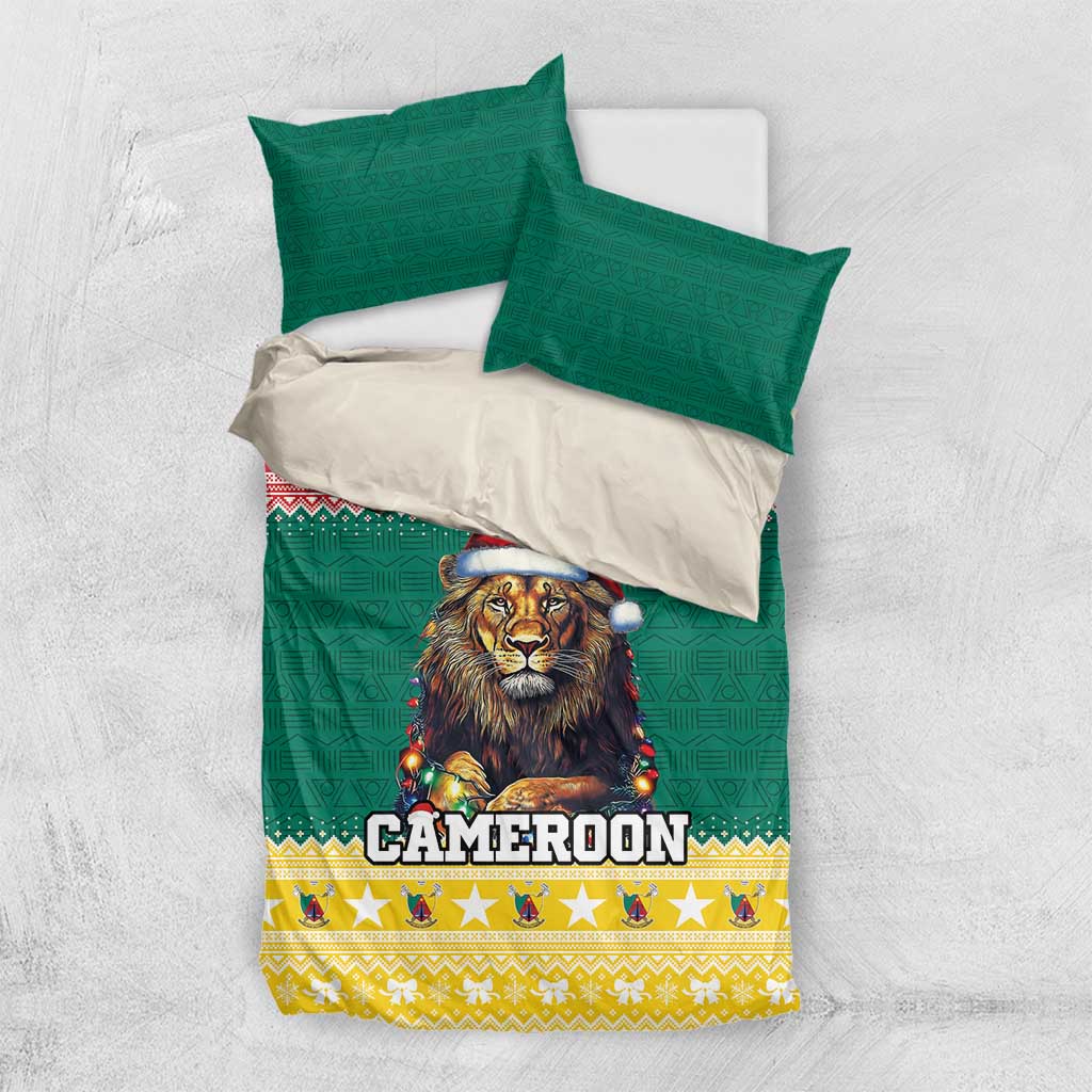 Cameroon Christmas Bedding Set Lion African Santa LT15