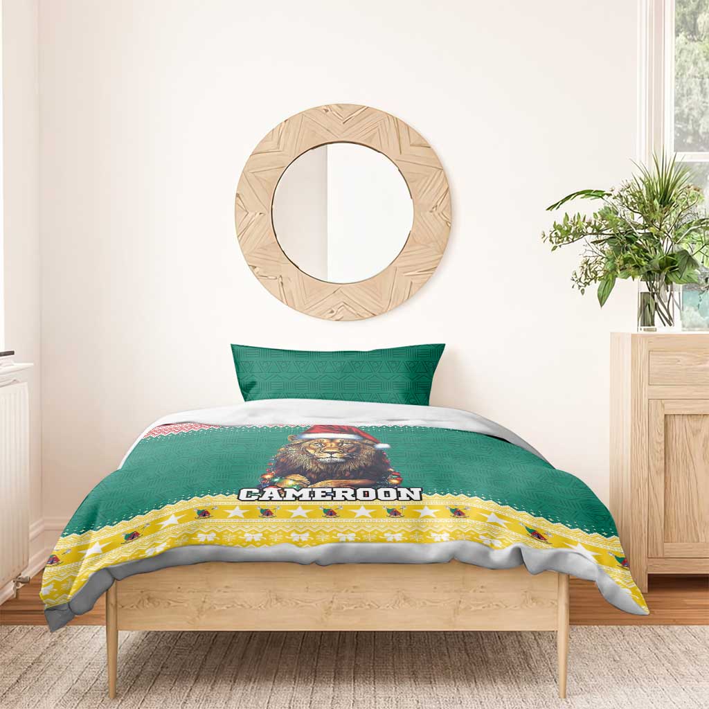 Cameroon Christmas Bedding Set Lion African Santa LT15