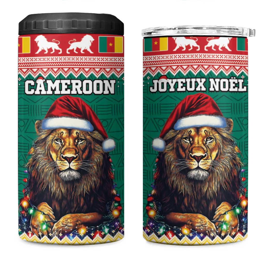 Cameroon Christmas 4 in 1 Can Cooler Tumbler Lion African Santa LT15