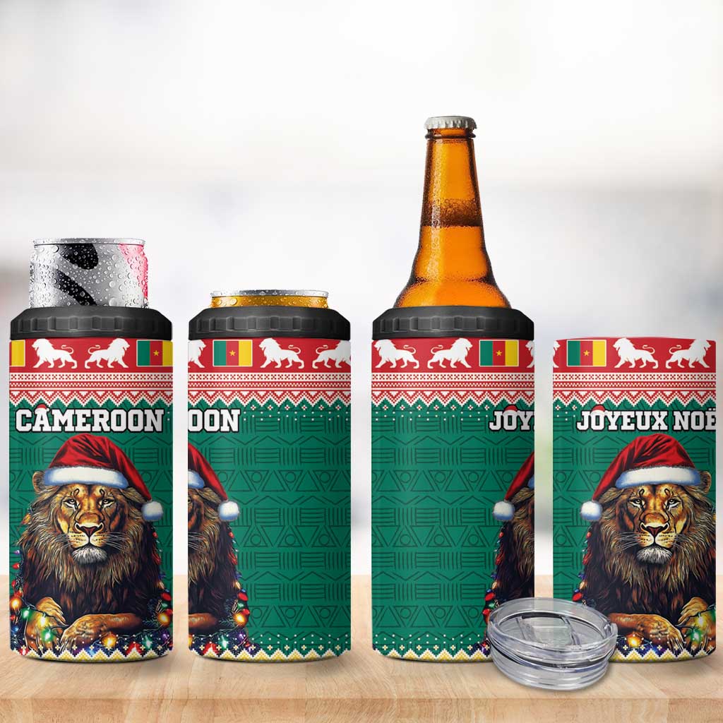 Cameroon Christmas 4 in 1 Can Cooler Tumbler Lion African Santa LT15