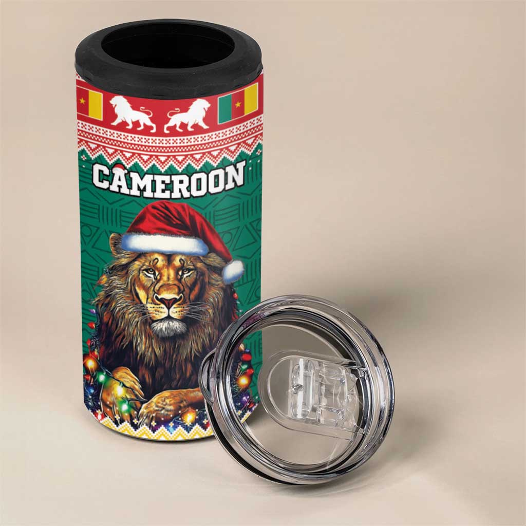 Cameroon Christmas 4 in 1 Can Cooler Tumbler Lion African Santa LT15