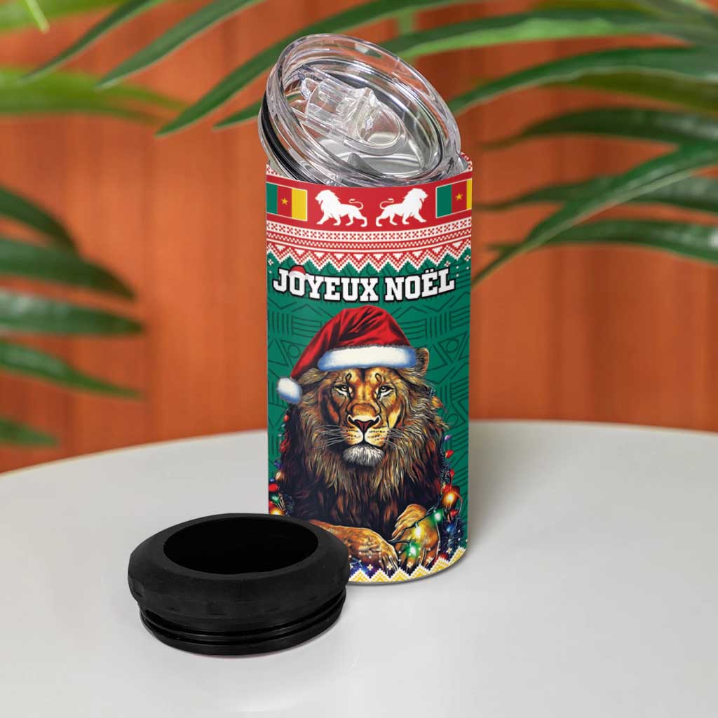 Cameroon Christmas 4 in 1 Can Cooler Tumbler Lion African Santa LT15