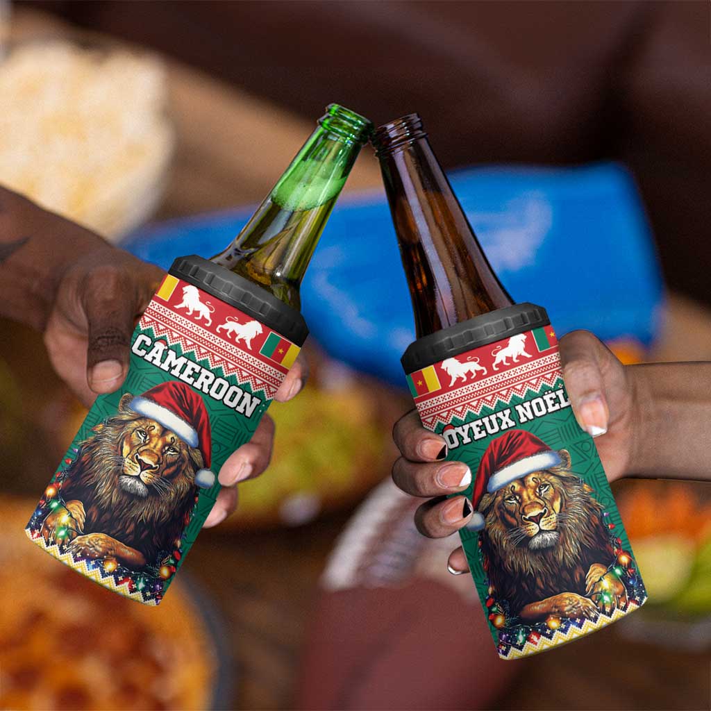 Cameroon Christmas 4 in 1 Can Cooler Tumbler Lion African Santa LT15