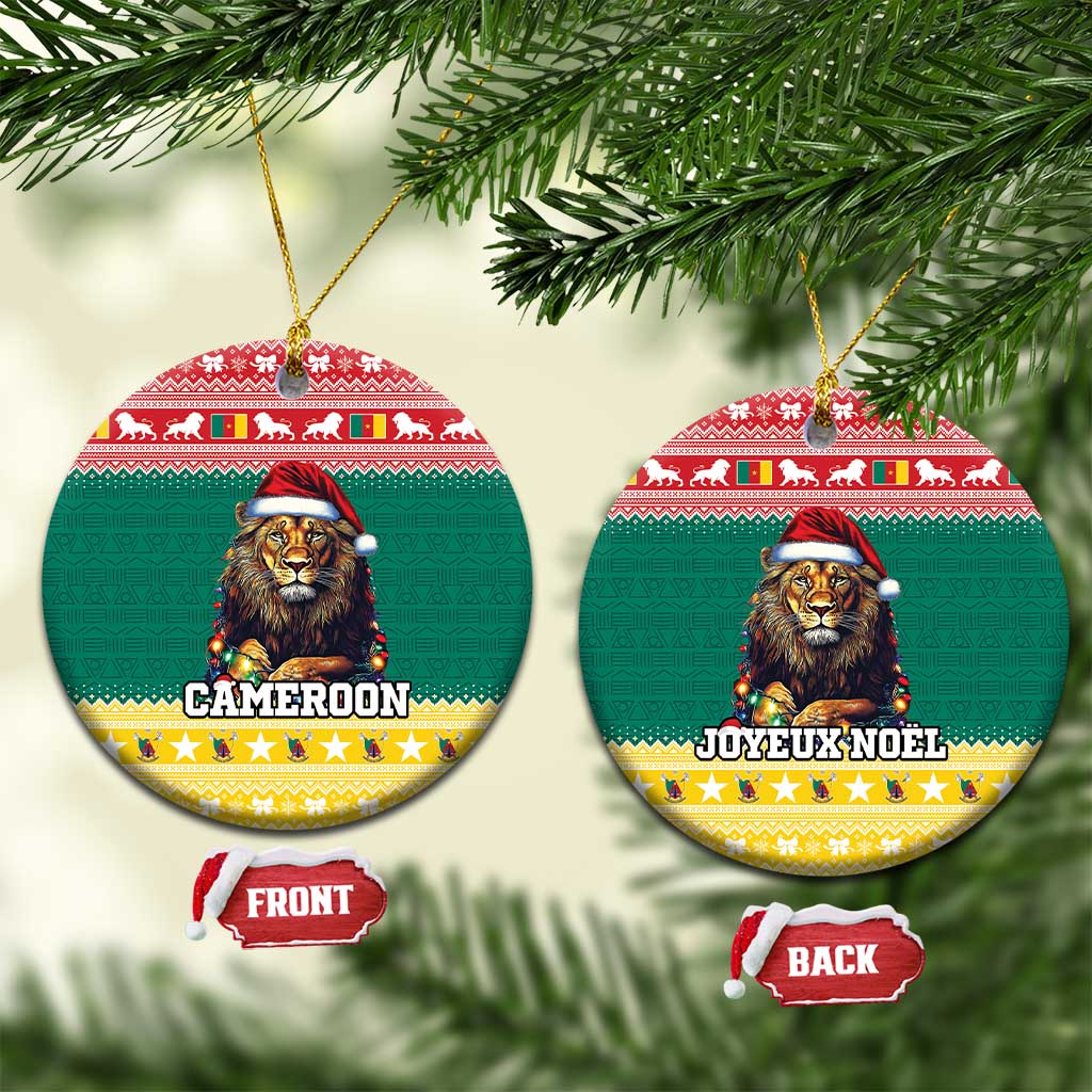 Cameroon Christmas Ceramic Ornament Lion Santa Joyeux Noel LT15