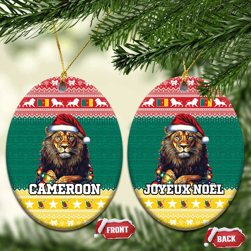 Cameroon Christmas Ceramic Ornament Lion Santa Joyeux Noel LT15