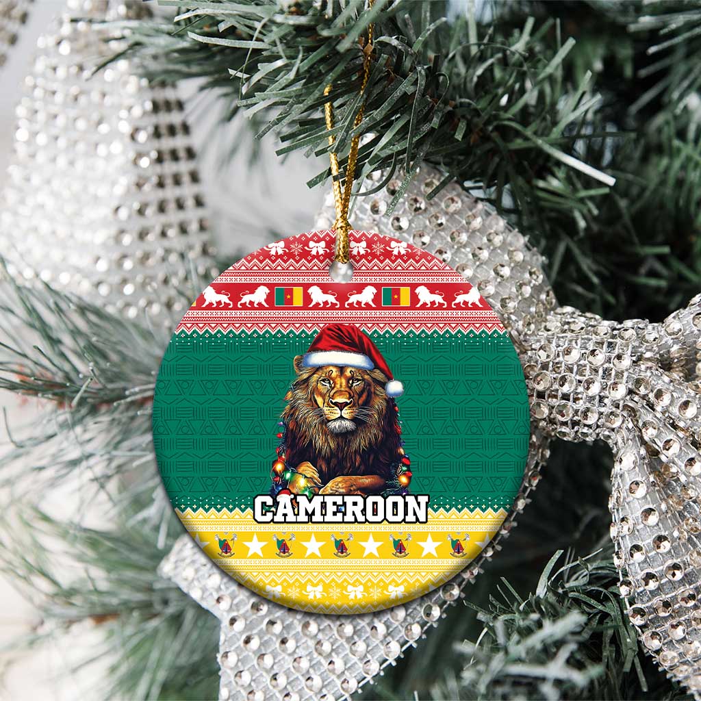 Cameroon Christmas Ceramic Ornament Lion Santa Joyeux Noel LT15