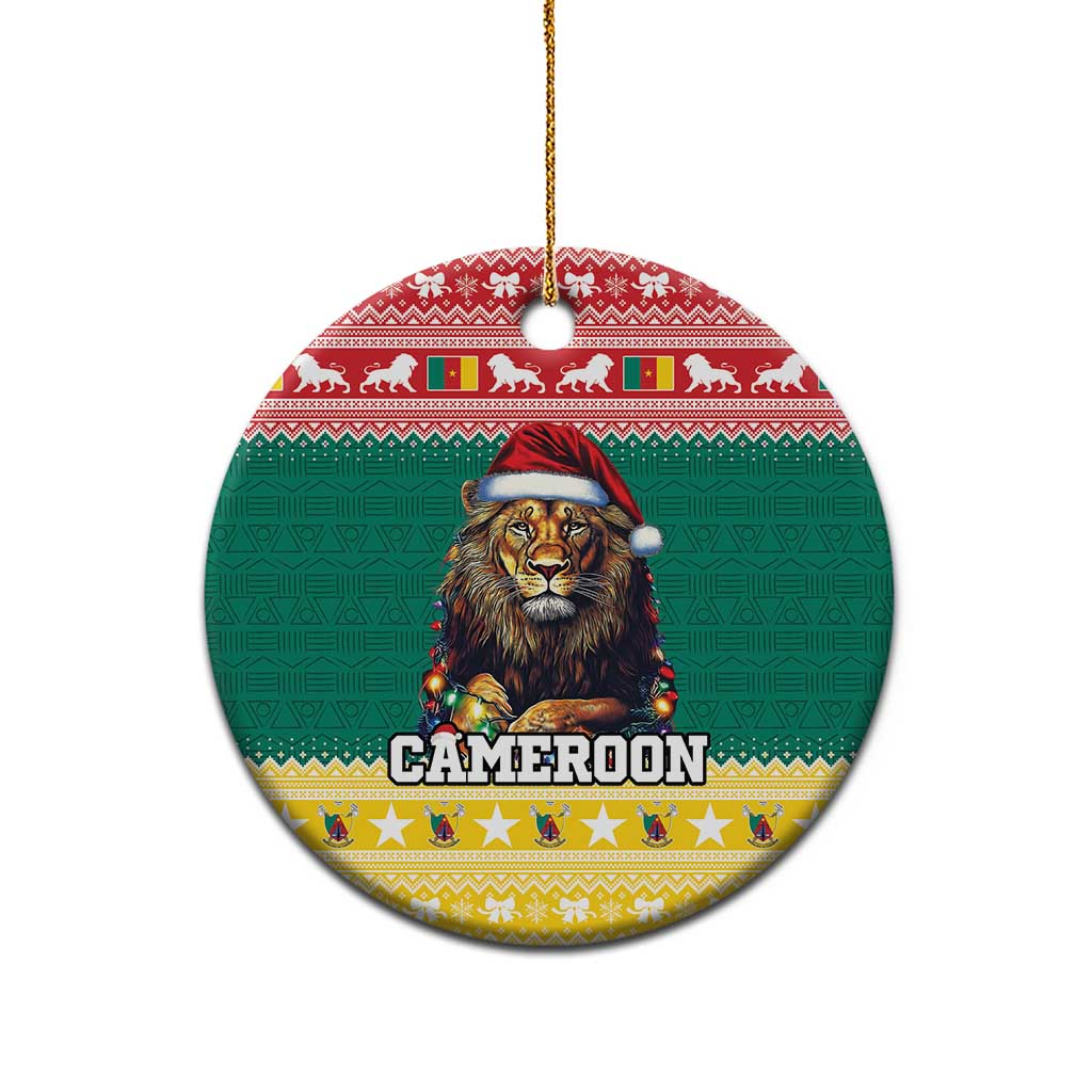 Cameroon Christmas Ceramic Ornament Lion Santa Joyeux Noel LT15