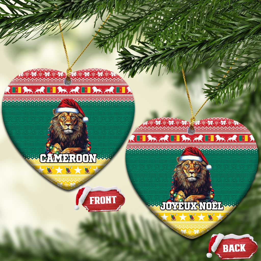 Cameroon Christmas Ceramic Ornament Lion Santa Joyeux Noel LT15