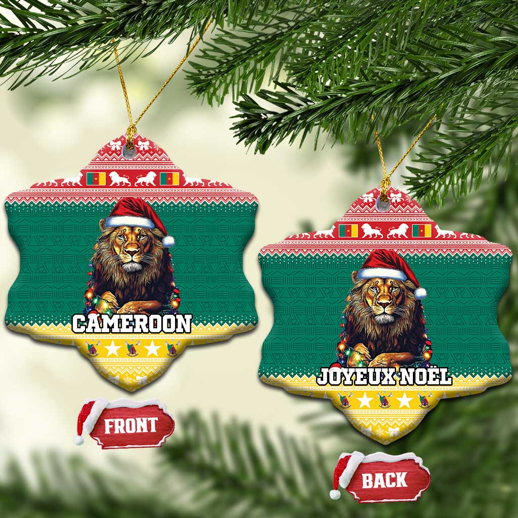 Cameroon Christmas Ceramic Ornament Lion Santa Joyeux Noel LT15