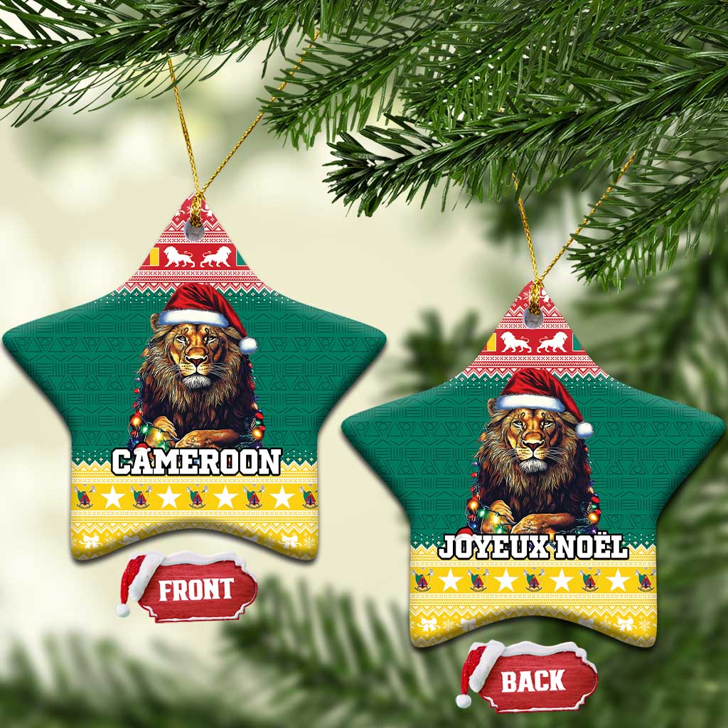 Cameroon Christmas Ceramic Ornament Lion Santa Joyeux Noel LT15