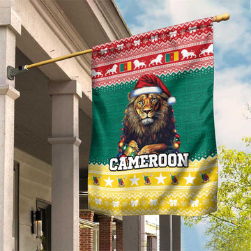 Cameroon Christmas Garden Flag Lion African Santa LT15