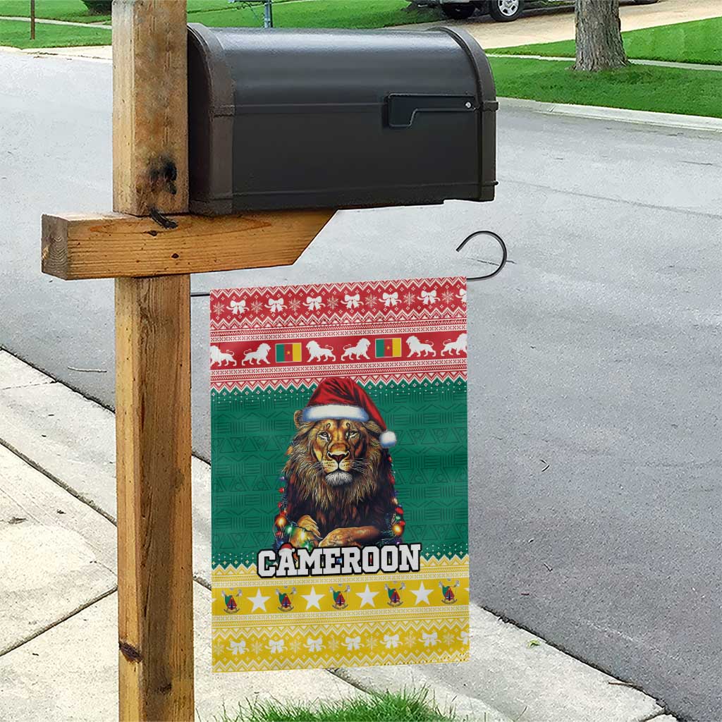 Cameroon Christmas Garden Flag Lion African Santa LT15