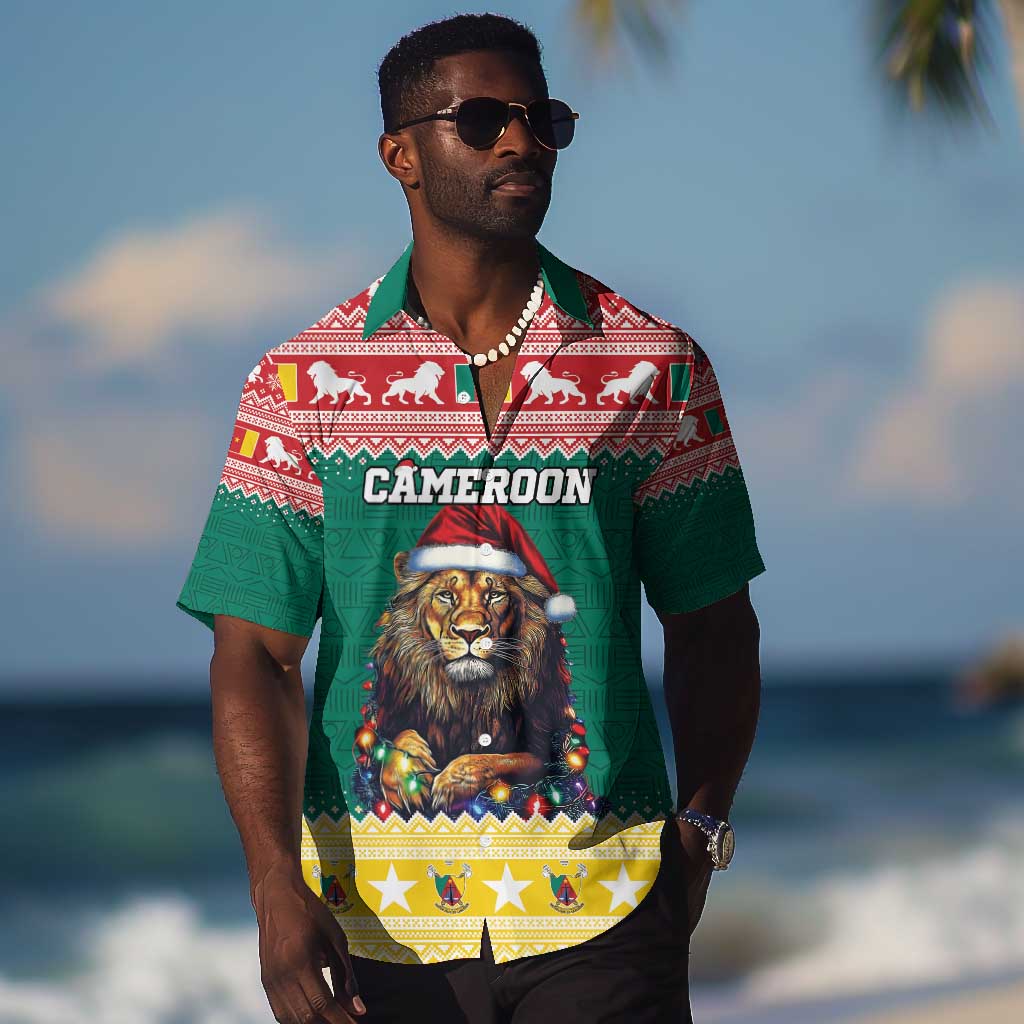 Cameroon Christmas Hawaiian Shirt Lion African Santa LT15