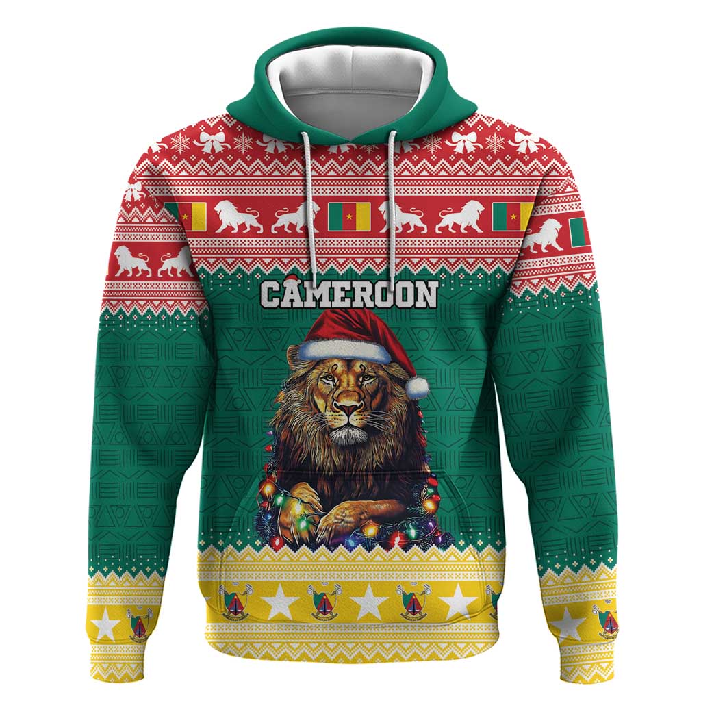 Cameroon Christmas Hoodie Lion Santa Joyeux Noel LT15
