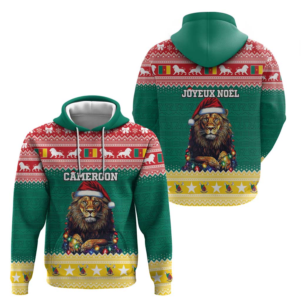 Cameroon Christmas Hoodie Lion Santa Joyeux Noel LT15