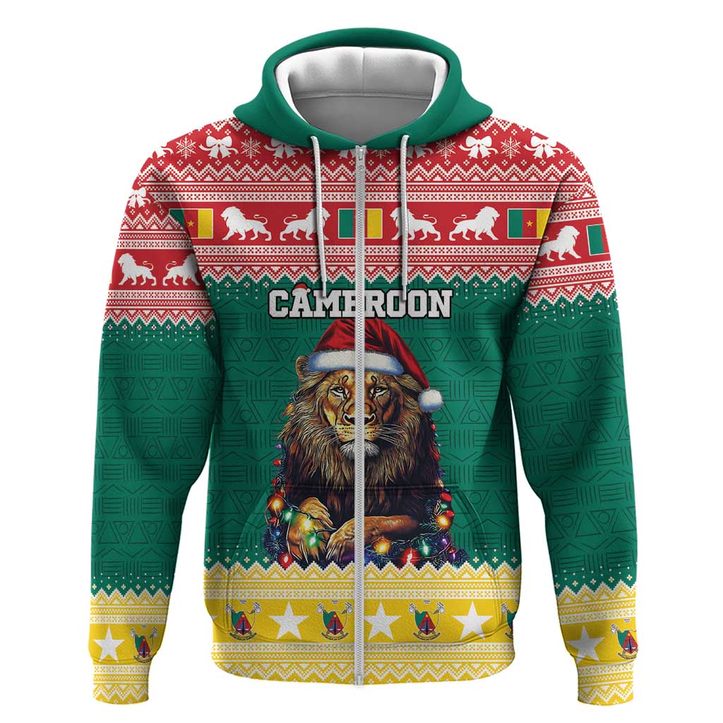 Cameroon Christmas Hoodie Lion Santa Joyeux Noel LT15