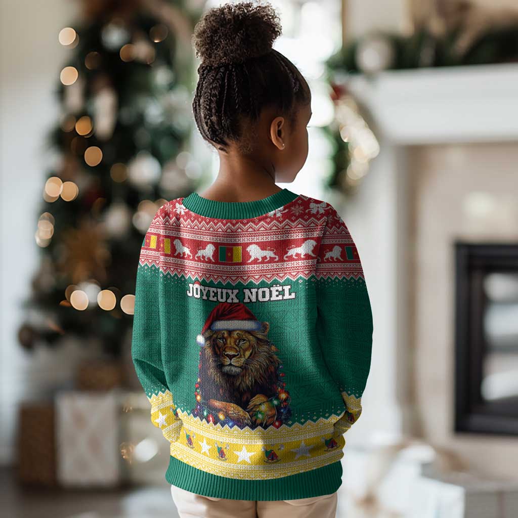 Cameroon Christmas Kid Ugly Christmas Sweater Lion African Santa LT15