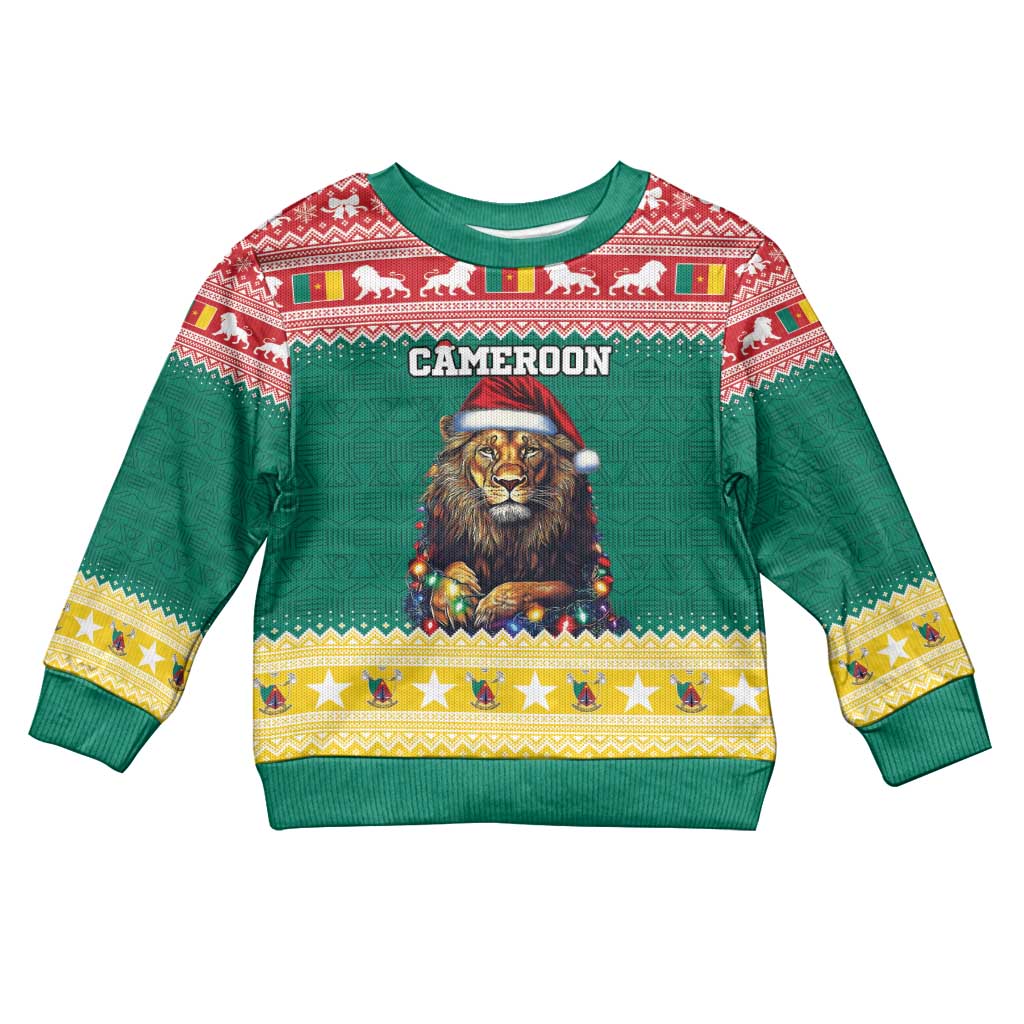 Cameroon Christmas Kid Ugly Christmas Sweater Lion African Santa LT15