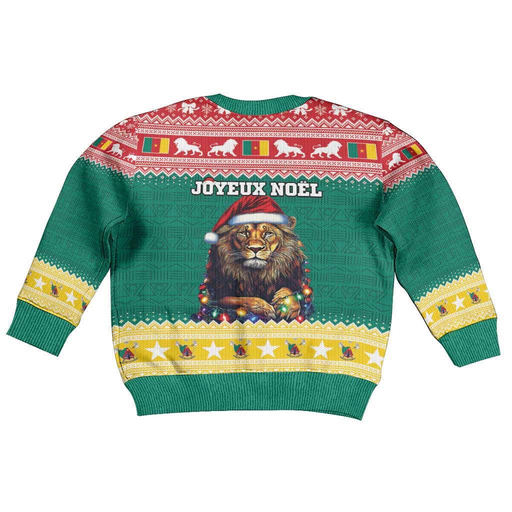 Cameroon Christmas Kid Ugly Christmas Sweater Lion African Santa LT15
