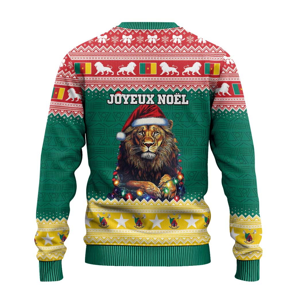 Cameroon Christmas Ugly Christmas Sweater Lion African Santa LT15
