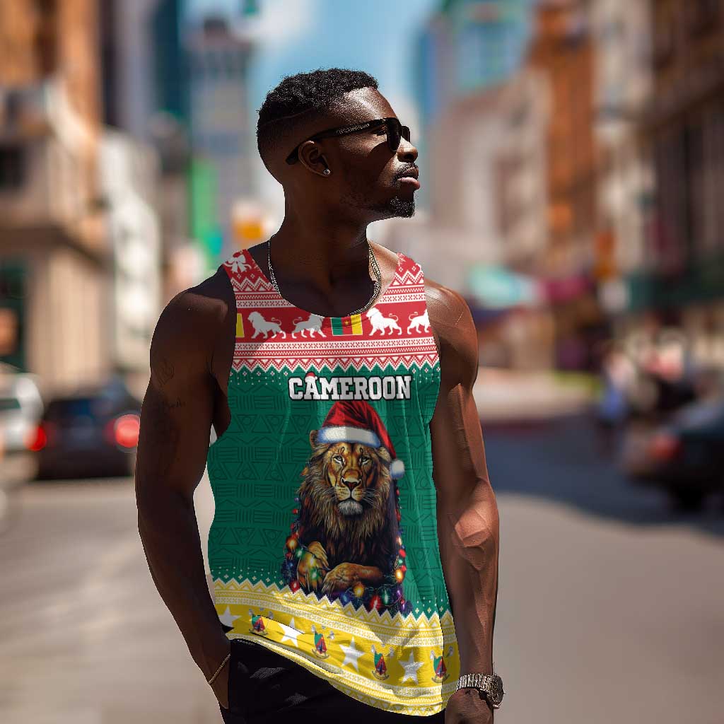 Cameroon Christmas Men Tank Top Lion African Santa LT15