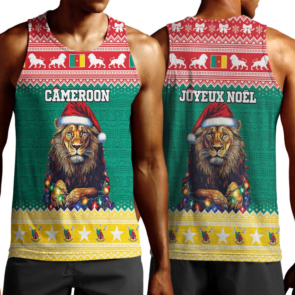Cameroon Christmas Men Tank Top Lion African Santa LT15