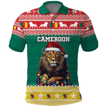 Cameroon Christmas Polo Shirt Lion Santa Joyeux Noel LT15