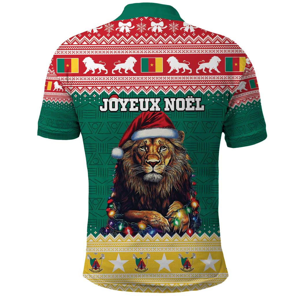 Cameroon Christmas Polo Shirt Lion Santa Joyeux Noel LT15