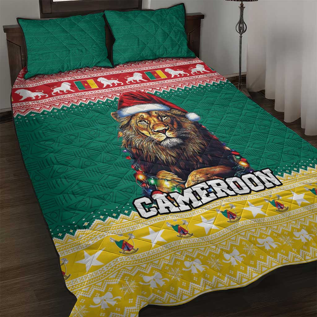 Cameroon Christmas Quilt Bed Set Lion African Santa LT15