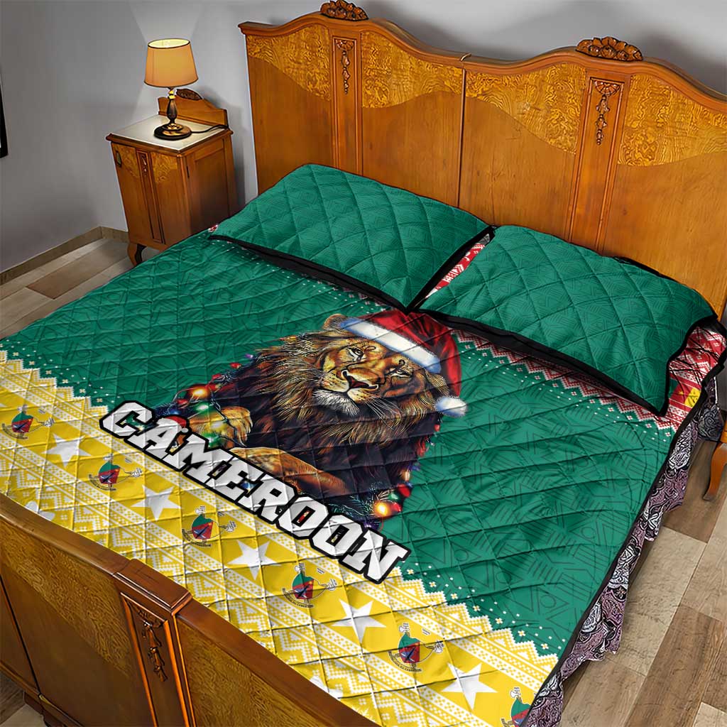 Cameroon Christmas Quilt Bed Set Lion African Santa LT15