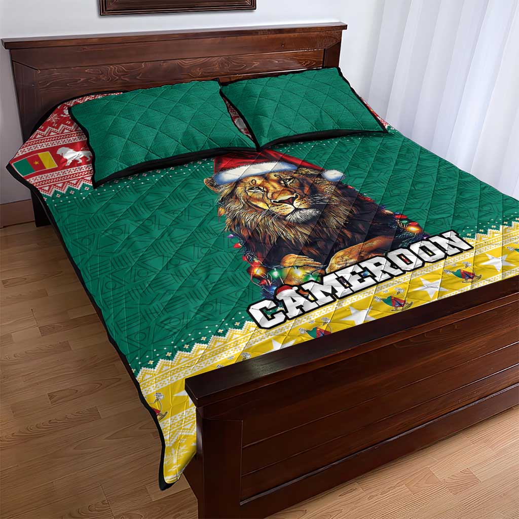 Cameroon Christmas Quilt Bed Set Lion African Santa LT15