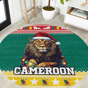 Cameroon Christmas Round Carpet Lion African Santa LT15