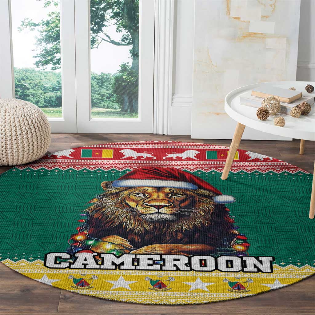 Cameroon Christmas Round Carpet Lion African Santa LT15