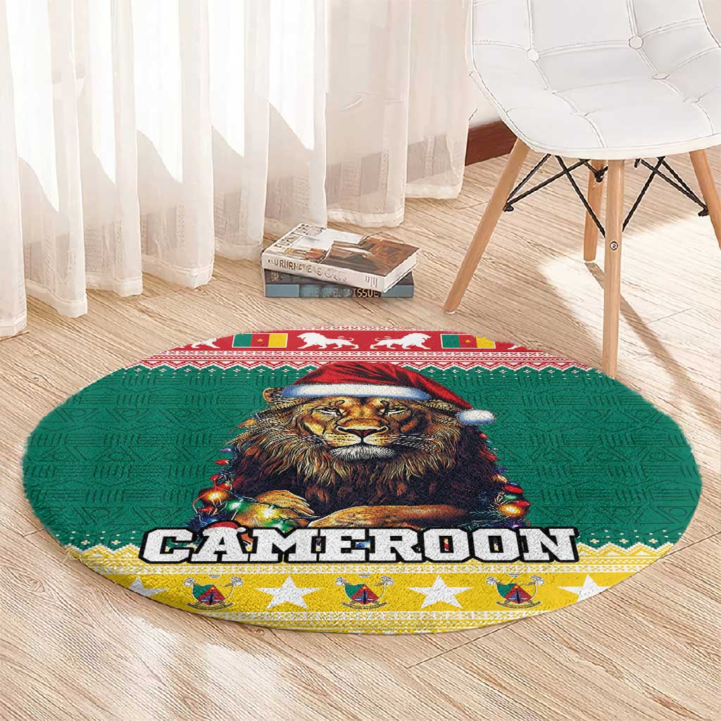 Cameroon Christmas Round Carpet Lion African Santa LT15